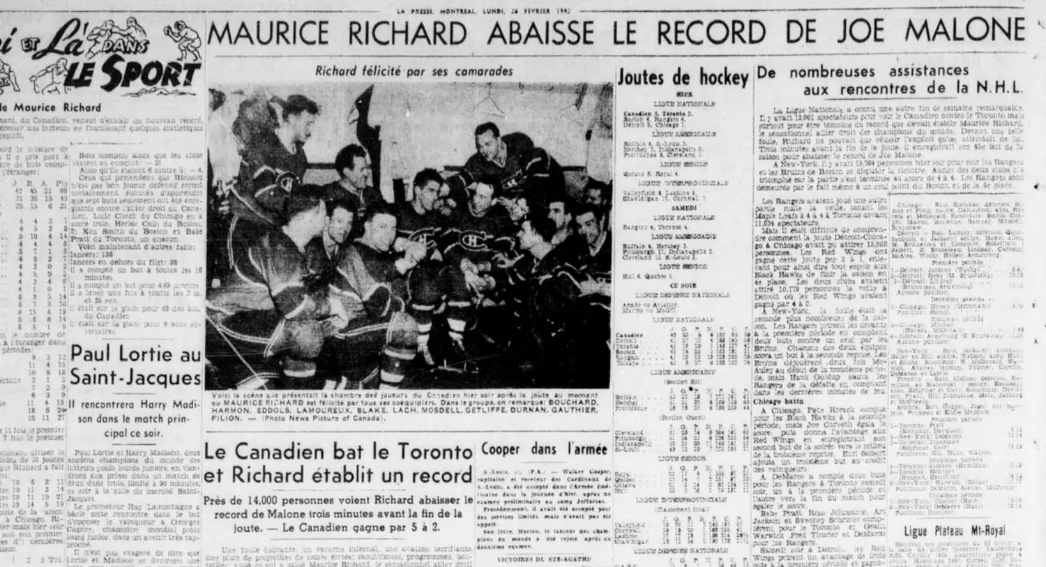 Maurice Richard a t’il battu le record de Joe Malone ?