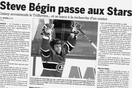 L&rsquo;échange de Steve Bégin